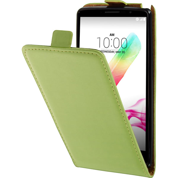 Kunst-Lederhülle für LG G4 Stylus Flip-Case grün + 2 Schutzf