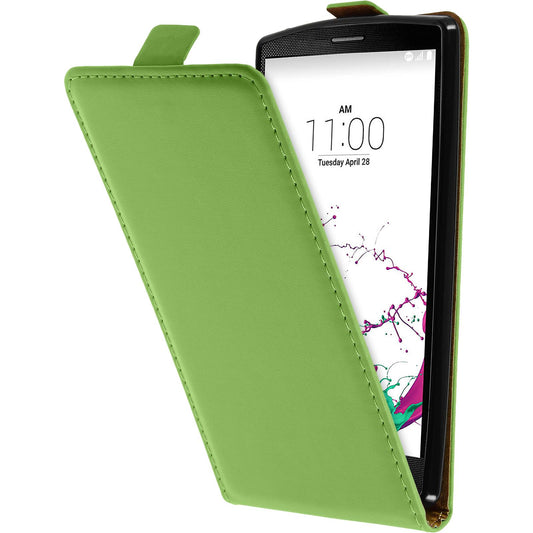 Kunst-Lederhülle für LG G4s / G4 Beat Flip-Case grün + 2 Sch