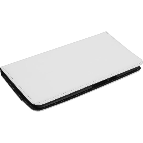 Kunst-Lederhülle für Motorola Moto X Play Book-Case weiß + 2