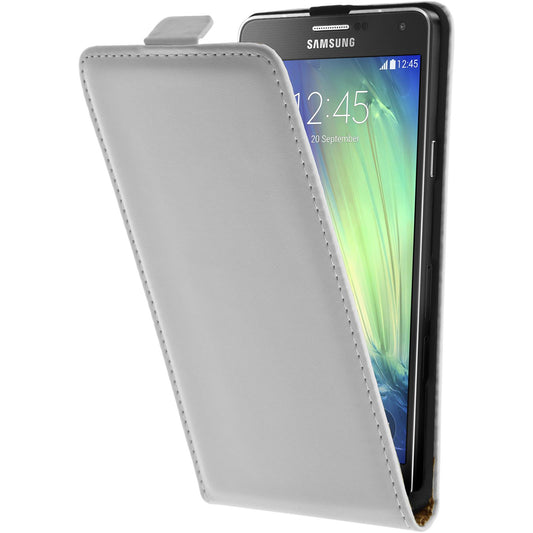 Kunst-Lederhülle für Samsung Galaxy A7 (A700) Flip-Case weiﬂ