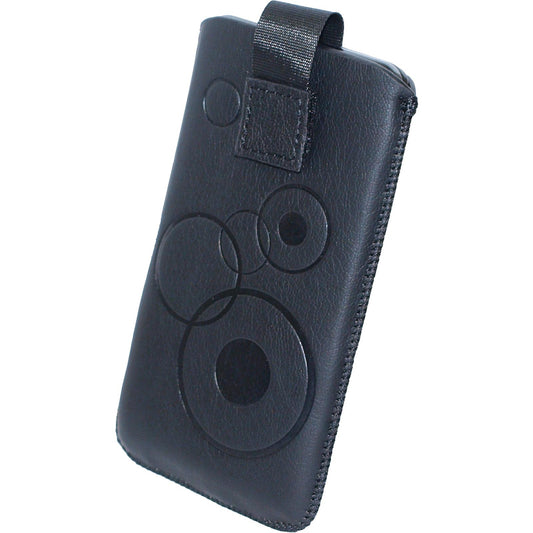 Kunst-Lederhülle für Samsung Galaxy S2 Tasche schwarz + 2 Sc
