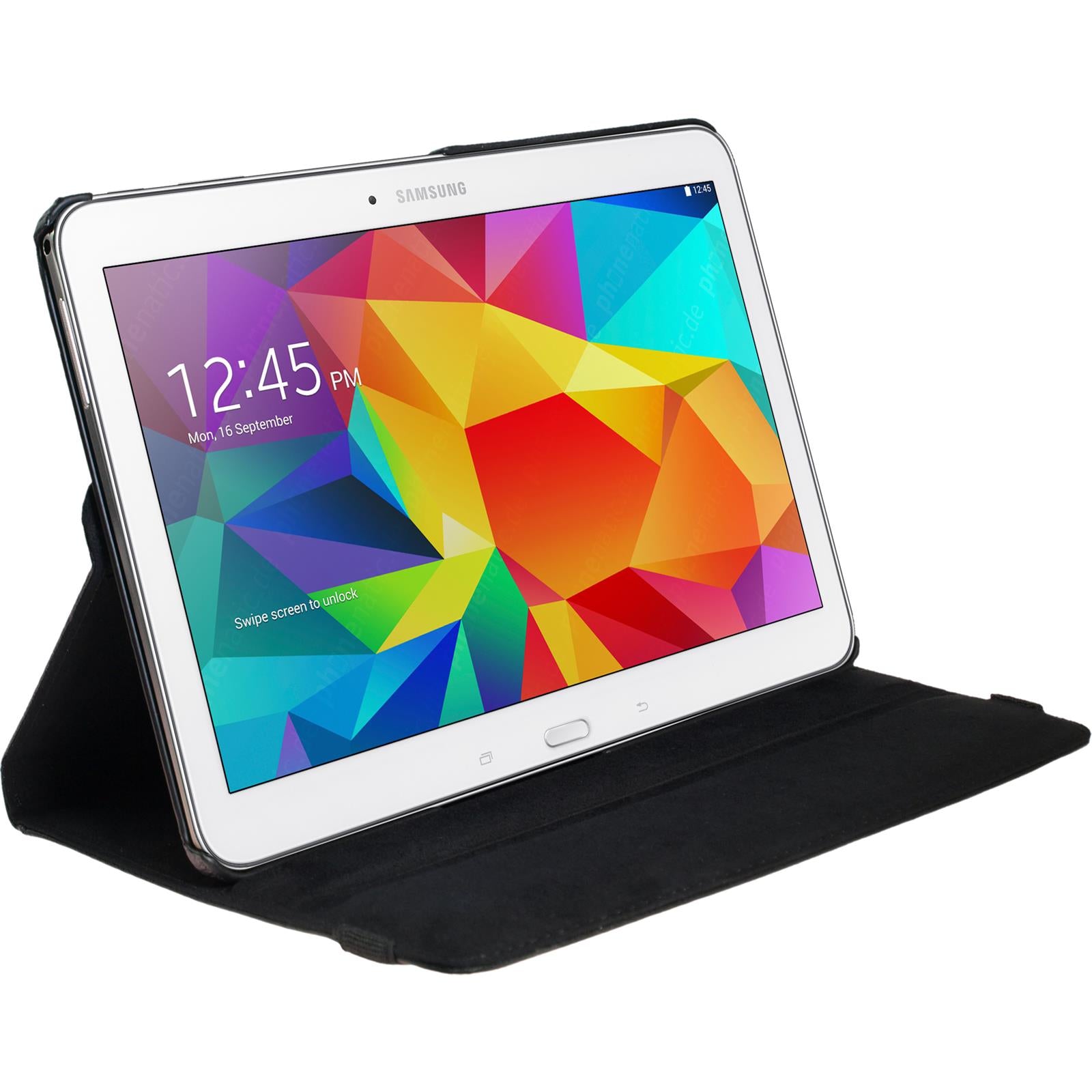 Kunst-Lederhülle für Samsung Galaxy Tab 4 10.1 360∞ schwarz