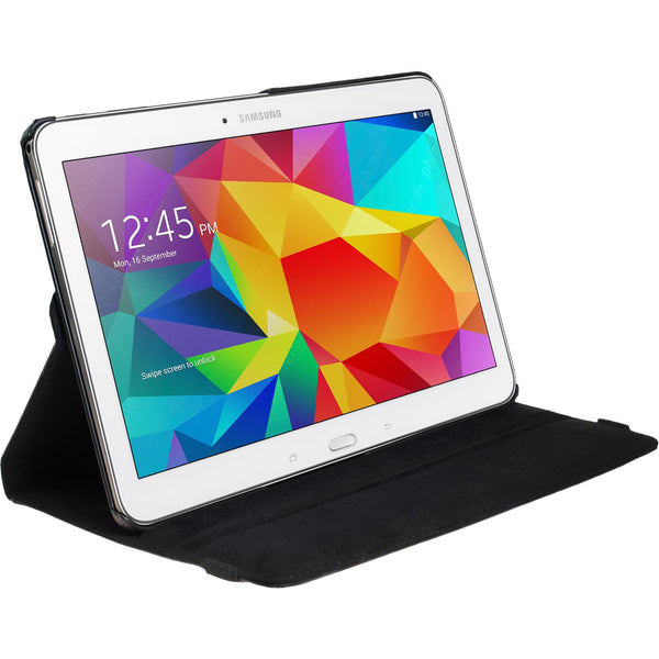 Kunst-Lederhülle für Samsung Galaxy Tab 4 10.1 360∞ schwarz