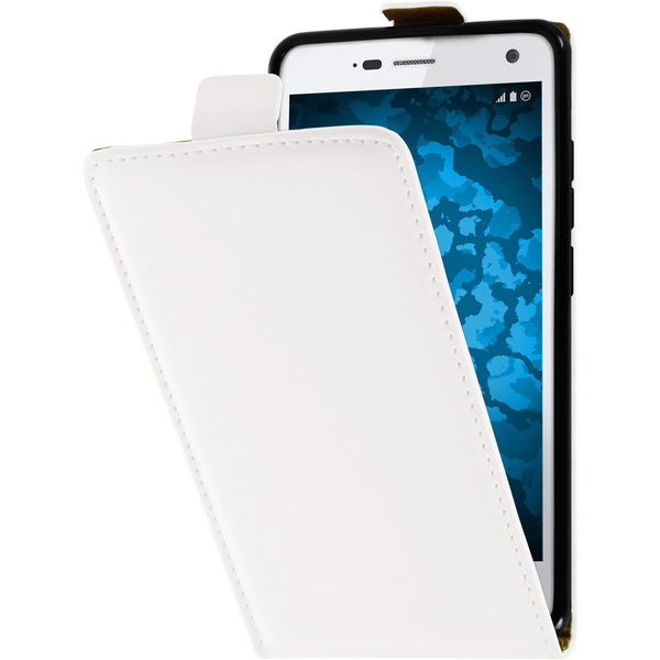 Kunst-Lederhülle für ZTE Blade L3 Flip-Case weiﬂ Cover