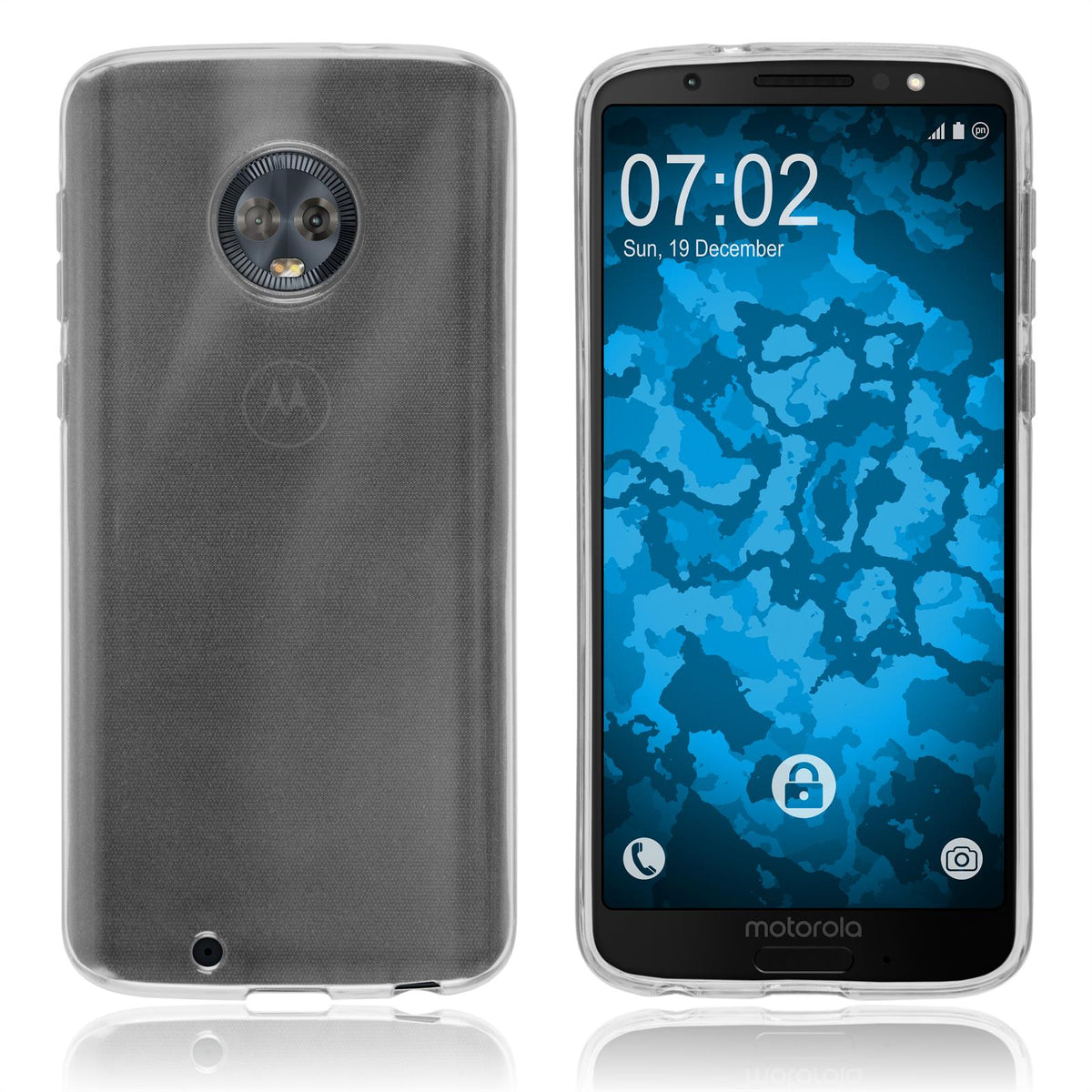 PhoneNatic Case kompatibel mit Lenovo Moto G6 - Crystal Clear Silikon Hülle transparent Cover