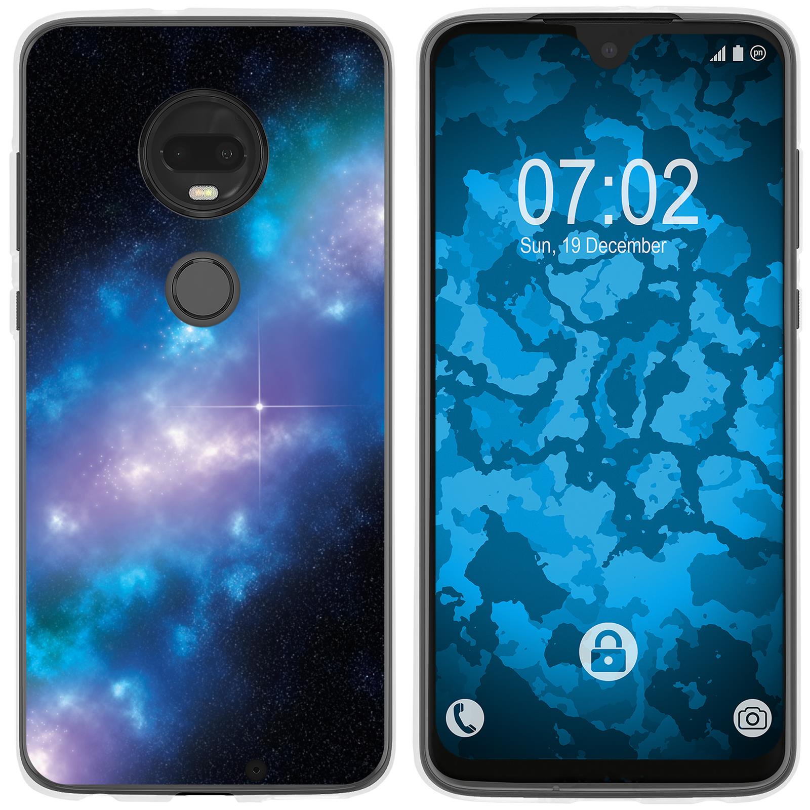 Moto G7 Plus Silikon-Hülle Space Blue Belt M4 Case