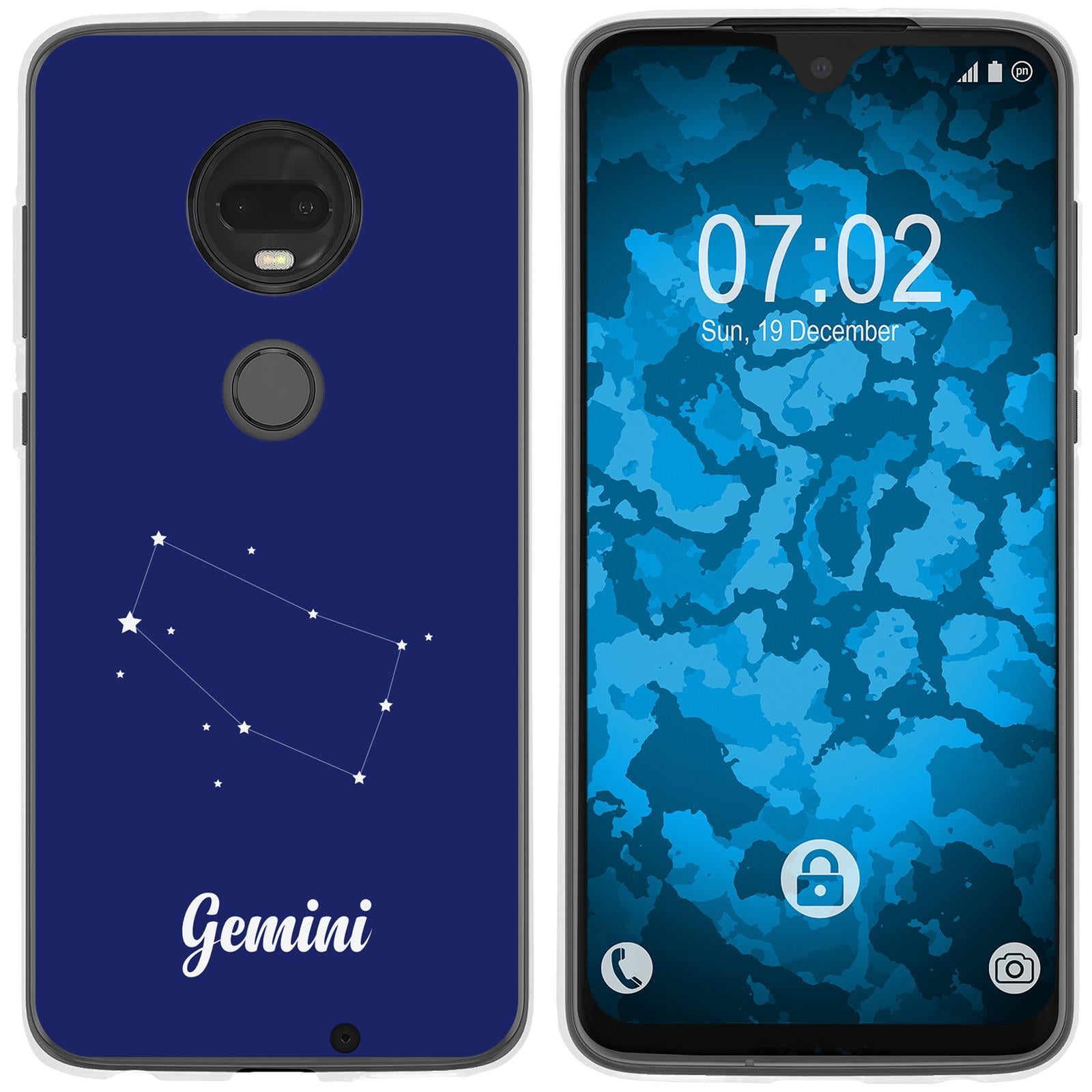 Moto G7 Plus Silikon-Hülle SternzeichenGemini M12 Case