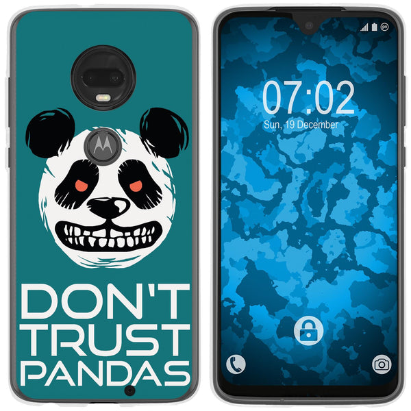 Moto G7 Plus Silikon-Hülle Crazy Animals Panda M2 Case