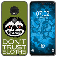 Moto G7 Plus Silikon-Hülle Crazy Animals Faultier M3 Case