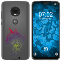 Moto G7 Silikon-Hülle Floral Katze M2-5 Case