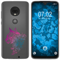 Moto G7 Silikon-Hülle Floral Katze M2-6 Case