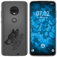 Moto G7 Silikon-Hülle Floral Wolf M3-1 Case