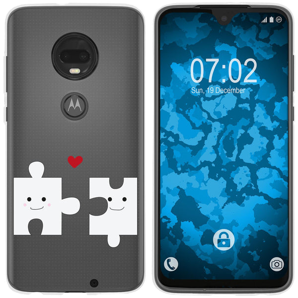 Moto G7 Plus Silikon-Hülle in Love Herz M1 Case
