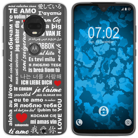 Moto G7 Silikon-Hülle in Love Wörter M5 Case