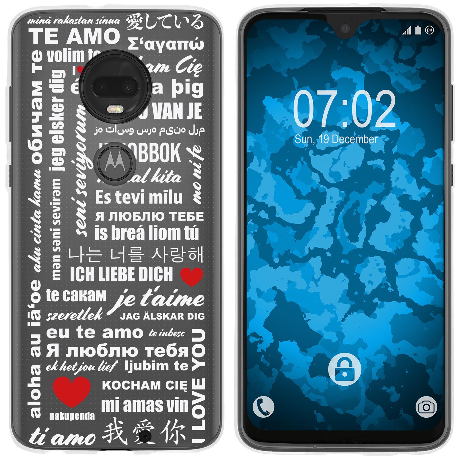 Moto G7 Plus Silikon-Hülle in Love Wörter M5 Case
