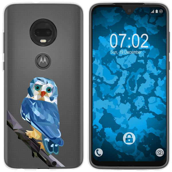 Moto G7 Plus Silikon-Hülle Vektor Tiere Eule M1 Case