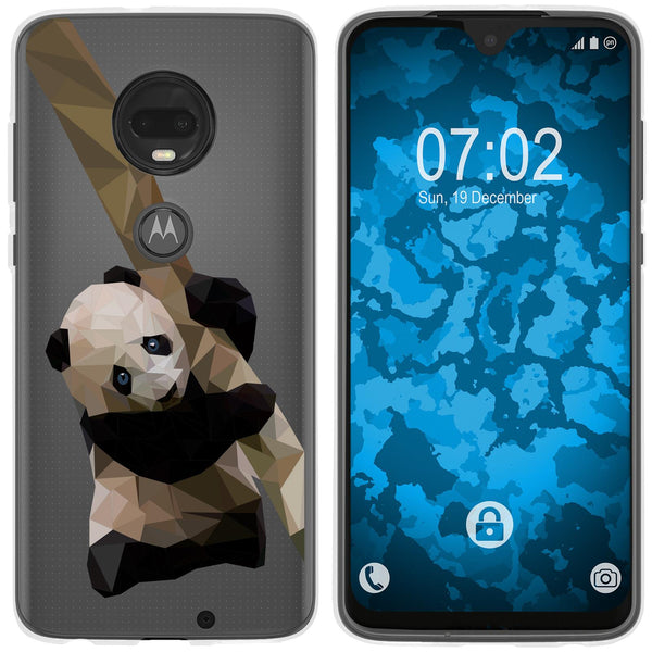 Moto G7 Plus Silikon-Hülle Vektor Tiere Panda M4 Case