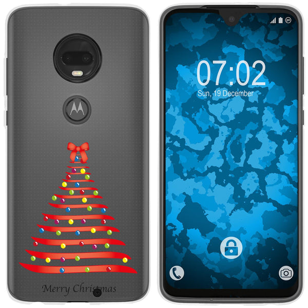 Moto G7 Plus Silikon-Hülle X Mas Weihnachten Weihnachtsbaum