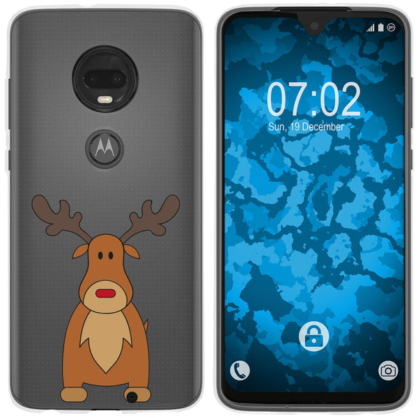 Moto G7 Plus Silikon-Hülle X Mas Weihnachten Rentier M3 Case