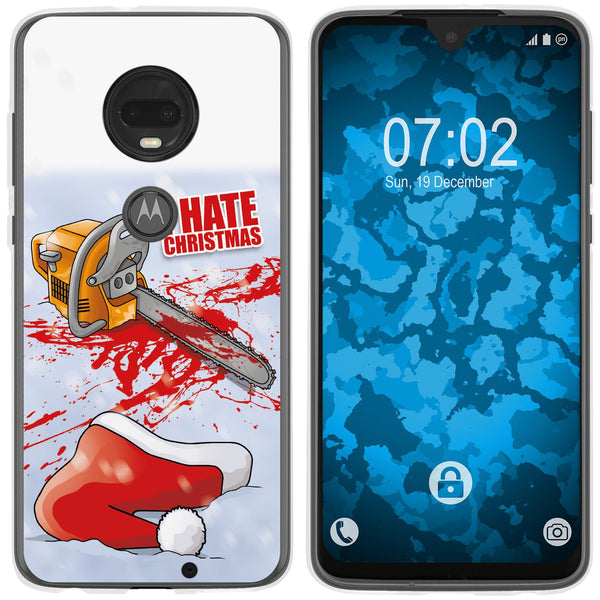 Moto G7 Silikon-Hülle X Mas Weihnachten Hate X-Mas M8 Case