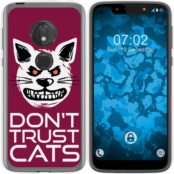 Moto G7 Play Silikon-Hülle Crazy Animals Katze M1 Case