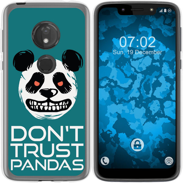 Moto G7 Play Silikon-Hülle Crazy Animals Panda M2 Case