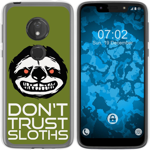 Moto G7 Play Silikon-Hülle Crazy Animals Faultier M3 Case