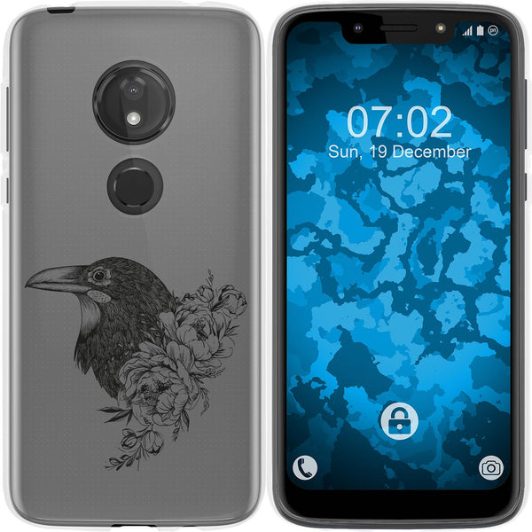 Moto G7 Play Silikon-Hülle Floral Rabe M4-1 Case