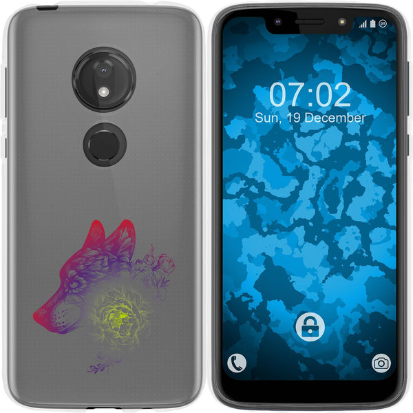 Moto G7 Play Silikon-Hülle Floral Wolf M3-5 Case