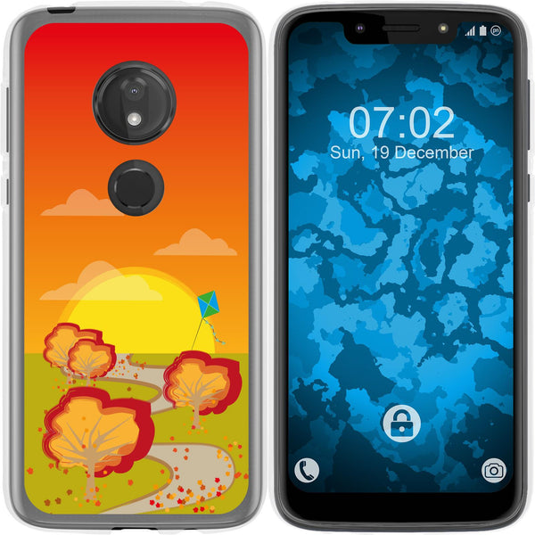 Moto G7 Play Silikon-Hülle Herbst Drache/Kite M2 Case