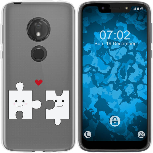 Moto G7 Play Silikon-Hülle in Love Herz M1 Case