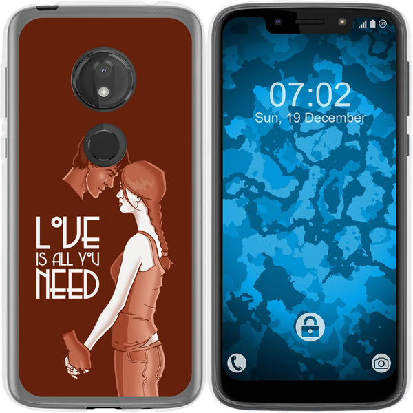 Moto G7 Play Silikon-Hülle in Love Beziehung M3 Case