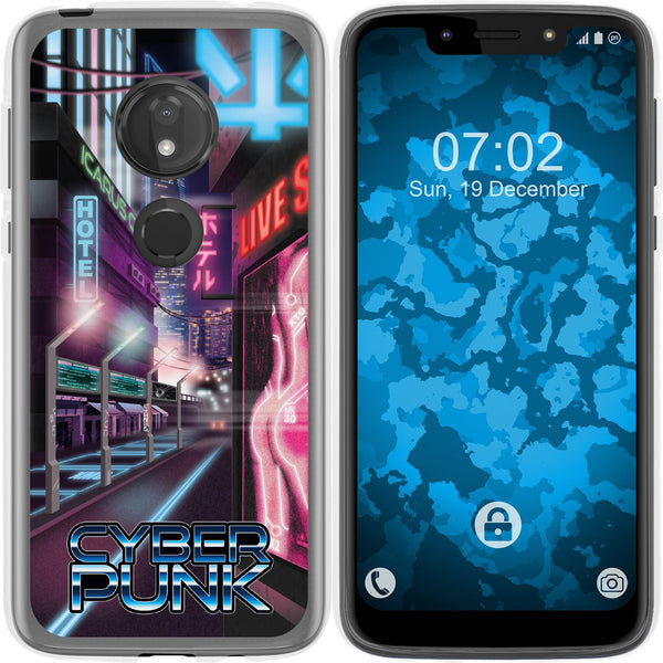 Moto G7 Play Silikon-Hülle Retro Wave Cyberpunk.01 M4 Case