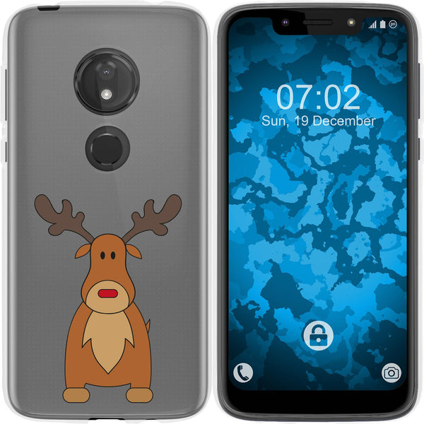 Moto G7 Play Silikon-Hülle X Mas Weihnachten Rentier M3 Case