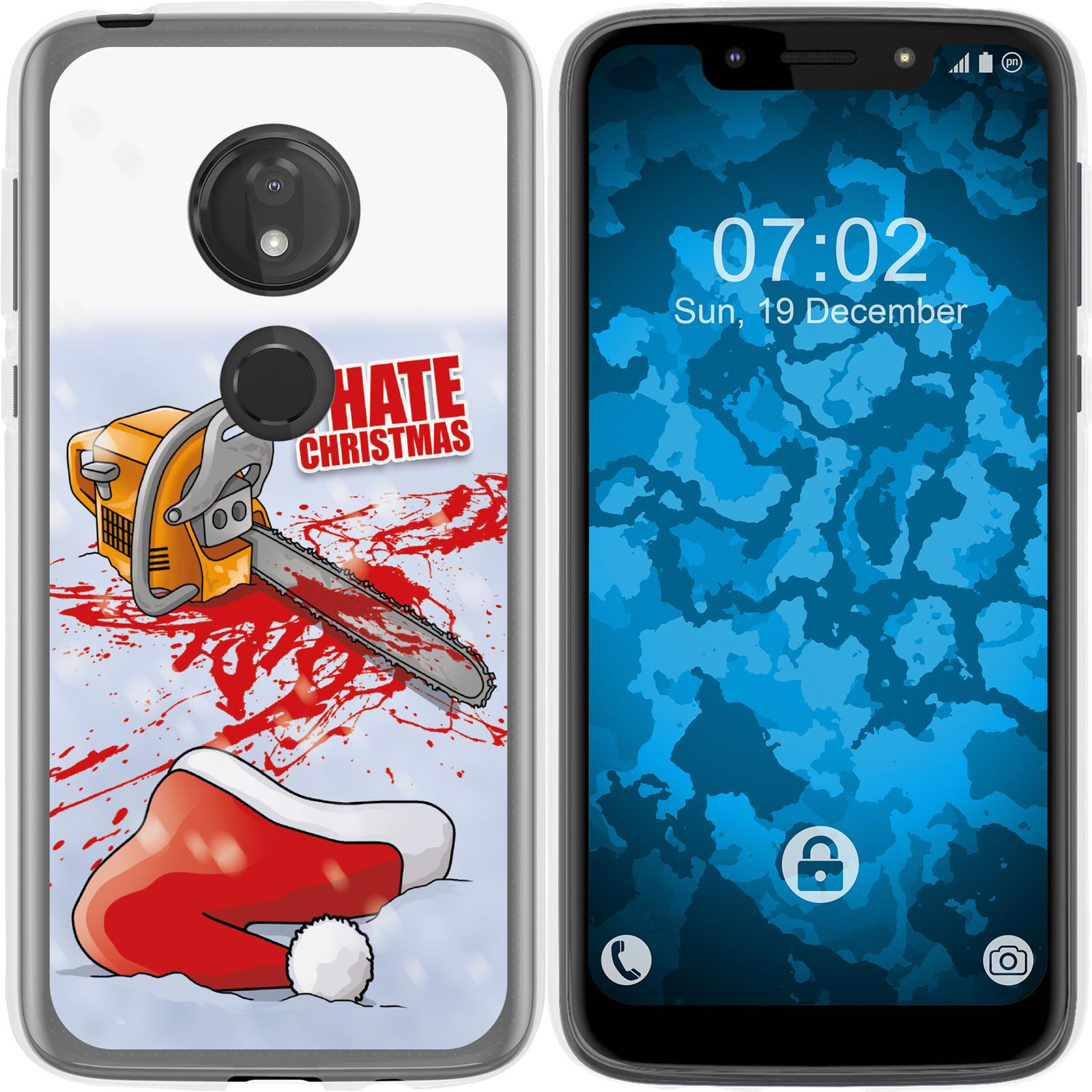 Moto G7 Play Silikon-Hülle X Mas Weihnachten Hate X-Mas M8 C
