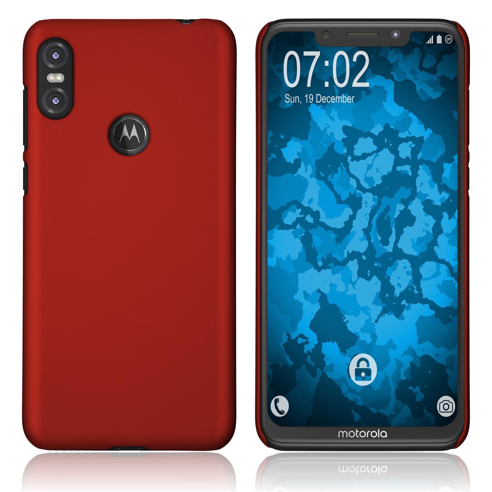 Hardcase für Motorola One (P30 Play) gummiert rot