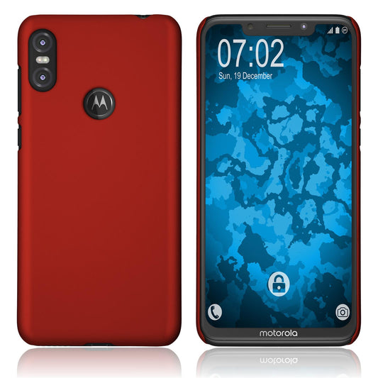Hardcase für Motorola One (P30 Play) gummiert rot