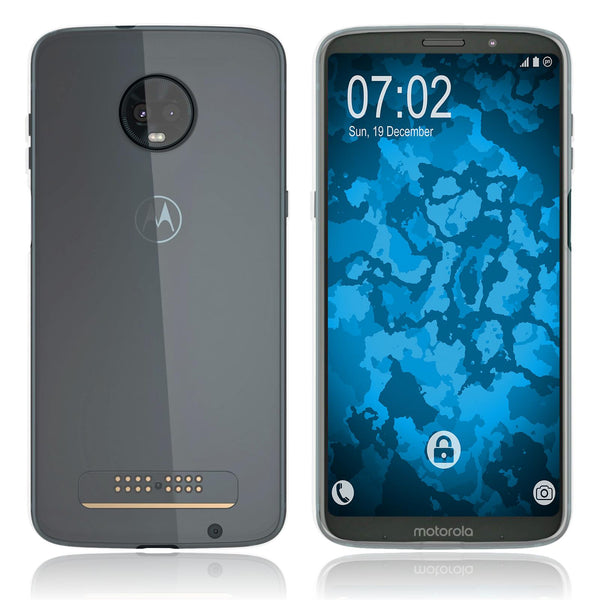 PhoneNatic Case kompatibel mit Motorola Moto Z3 Play - Crystal Clear Silikon Hülle transparent Cover