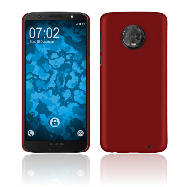 Hardcase für Lenovo Moto G6 Plus gummiert rot