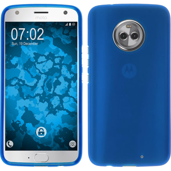 PhoneNatic Case kompatibel mit Lenovo Moto X4 - blau Silikon Hülle matt Cover