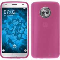 PhoneNatic Case kompatibel mit Lenovo Moto X4 - pink Silikon Hülle matt Cover