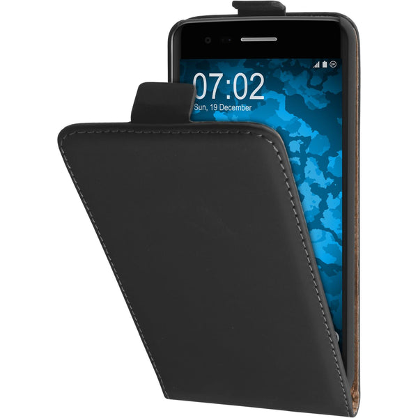 Kunst-Lederhülle für LG K8 2017 Flip-Case schwarz + 2 Schutz