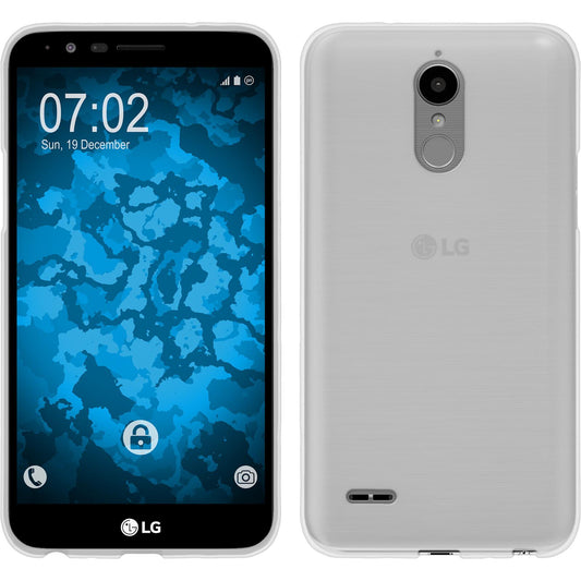 PhoneNatic Case kompatibel mit LG Stylus 3 - weiﬂ Silikon Hülle matt + 2 Schutzfolien