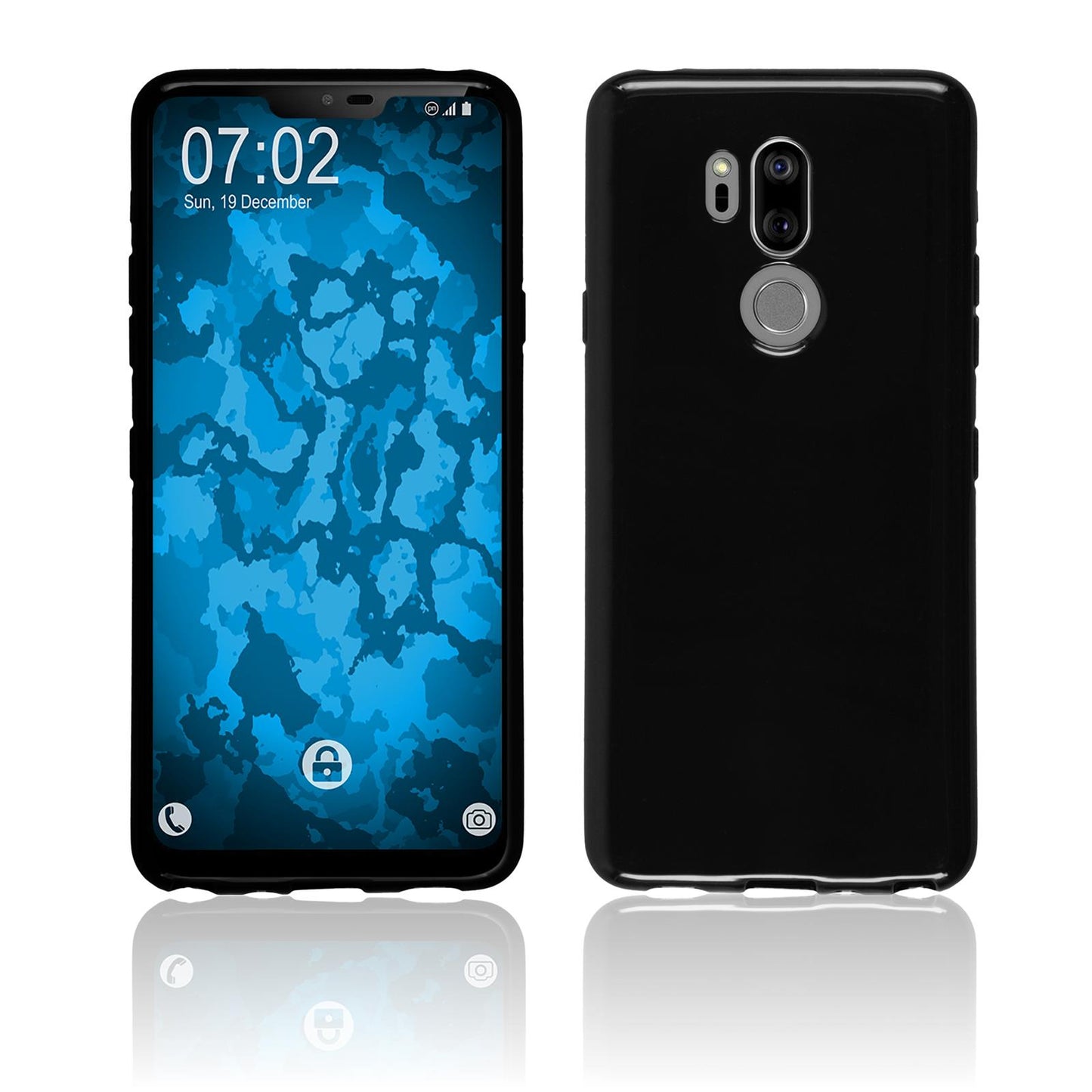 PhoneNatic Case kompatibel mit LG G7 ThinQ - schwarz Silikon Hülle  Cover