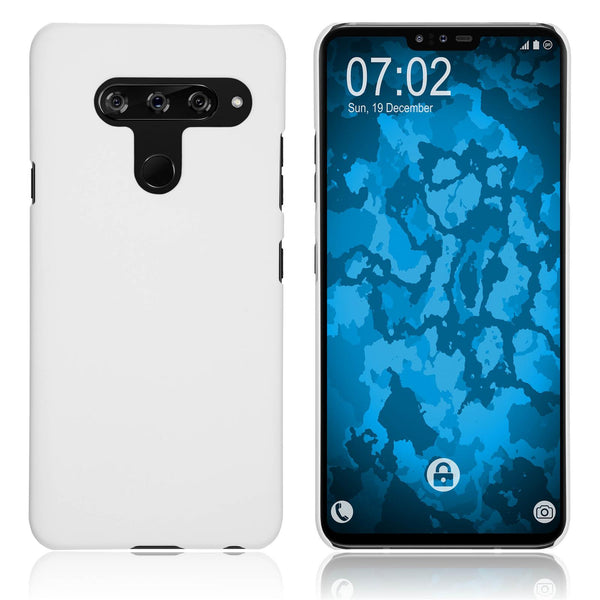 Hardcase für LG V40 ThinQ gummiert weiﬂ