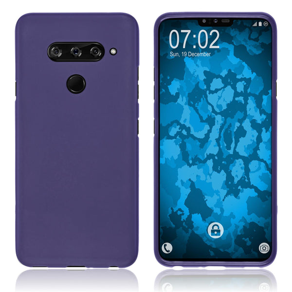 PhoneNatic Case kompatibel mit LG V40 ThinQ - lila Silikon Hülle matt Cover