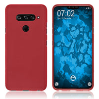 PhoneNatic Case kompatibel mit LG V40 ThinQ - rot Silikon Hülle matt Cover