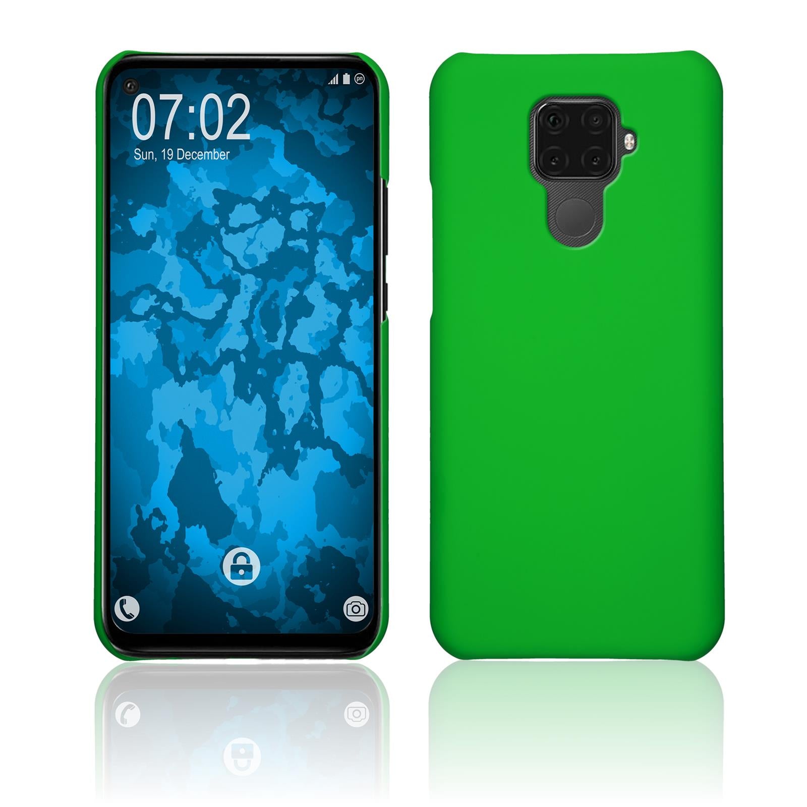Hardcase für Huawei Mate 30 Lite gummiert grün