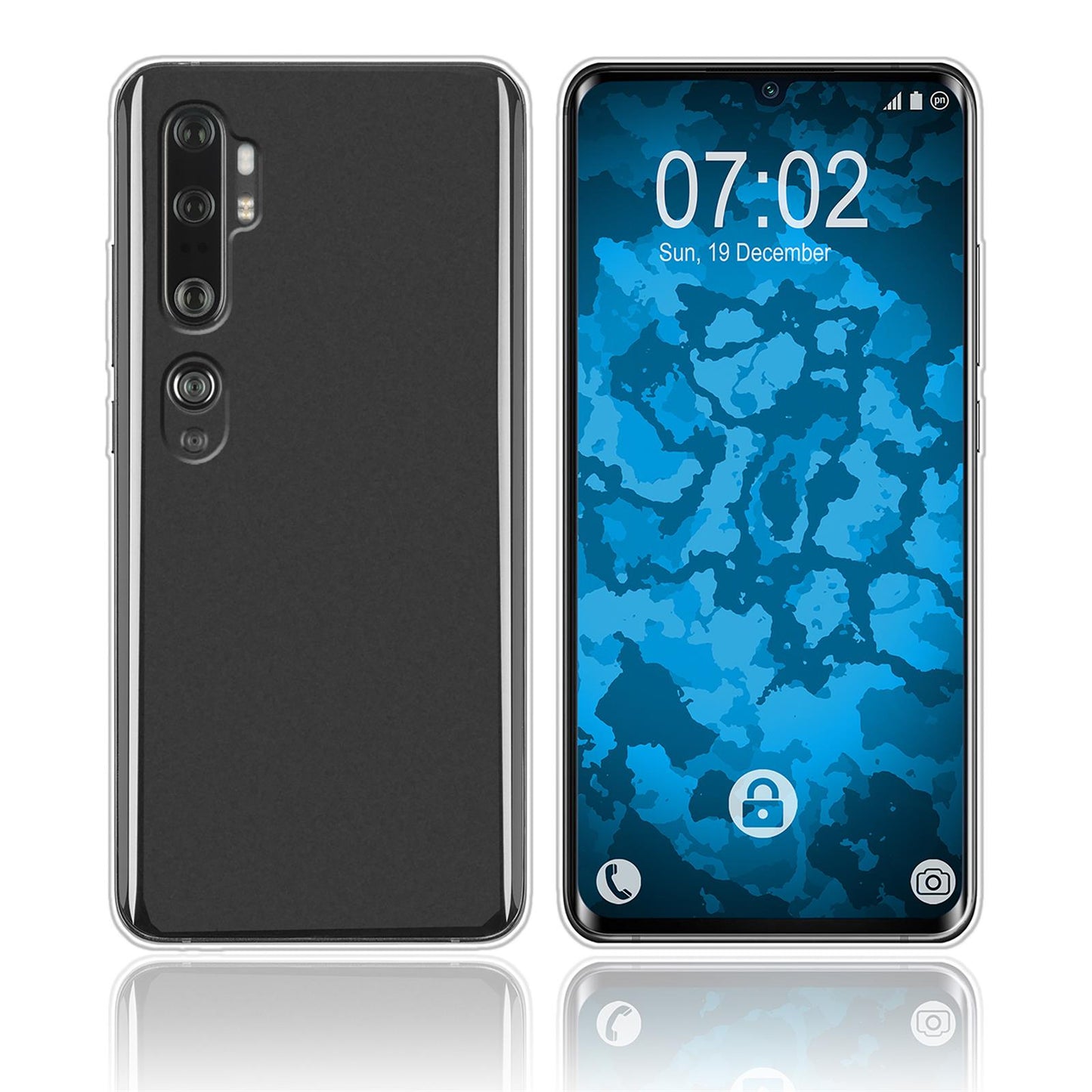 PhoneNatic Case kompatibel mit Xiaomi Mi Note 10 Pro - Crystal Clear Silikon Hülle crystal-case Cover
