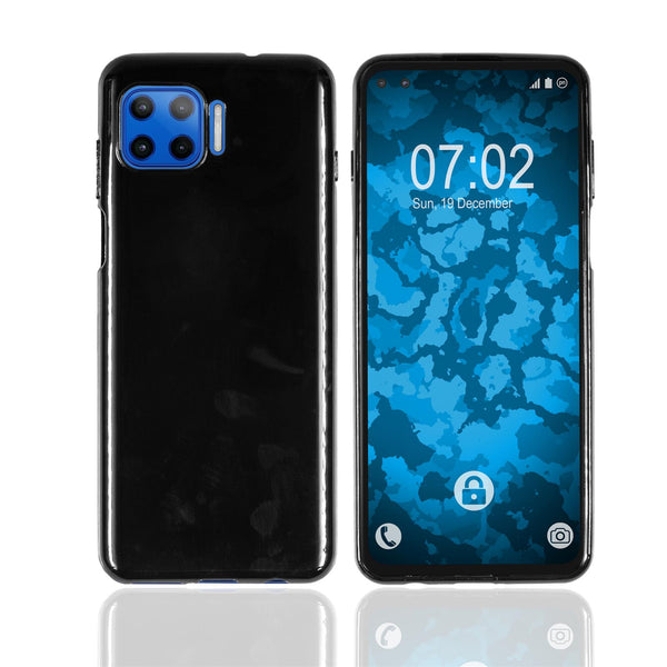 PhoneNatic Case kompatibel mit Motorola Moto G 5G Plus - schwarz Silikon Hülle crystal-case Cover